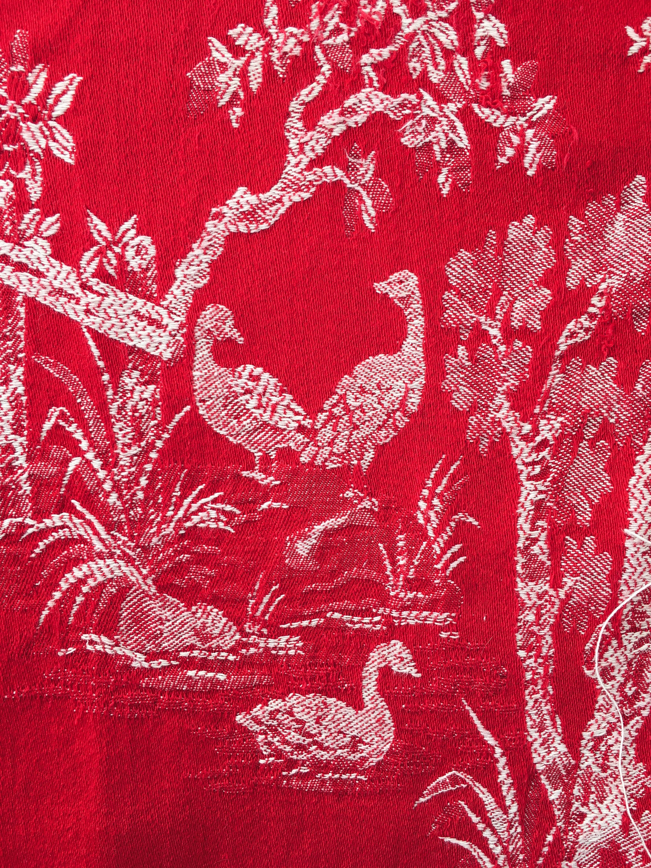 アンティーク ティッキング 生地 59インチ×66インチ 美しい1930年代アンティークティッキング フレンチ