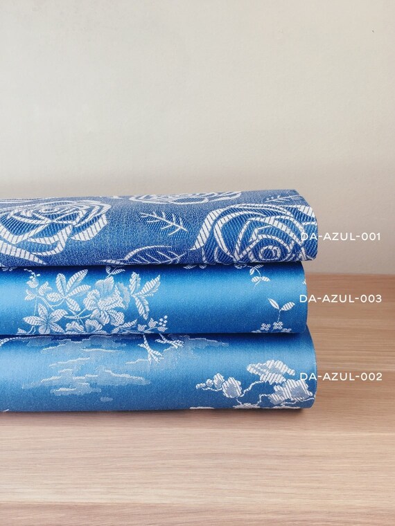 お選びください！アンティークブルーフローラルティッキング生地 1940