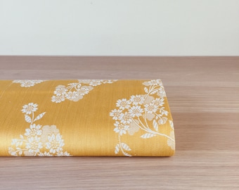 WAITLIST - UNUSED Vintage Ticking Fabric Dijon Yellow Floral Daisies Country Cottage RARE 1940s Yardage - Ticking Depot - Da-Amarillo-001