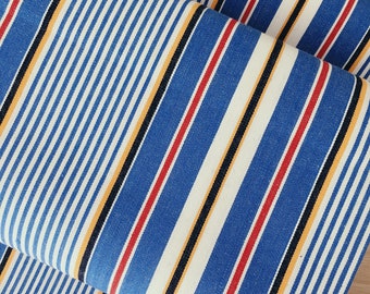 Tecido listrado azul antigo: algodão dos anos 1950 - por jarda