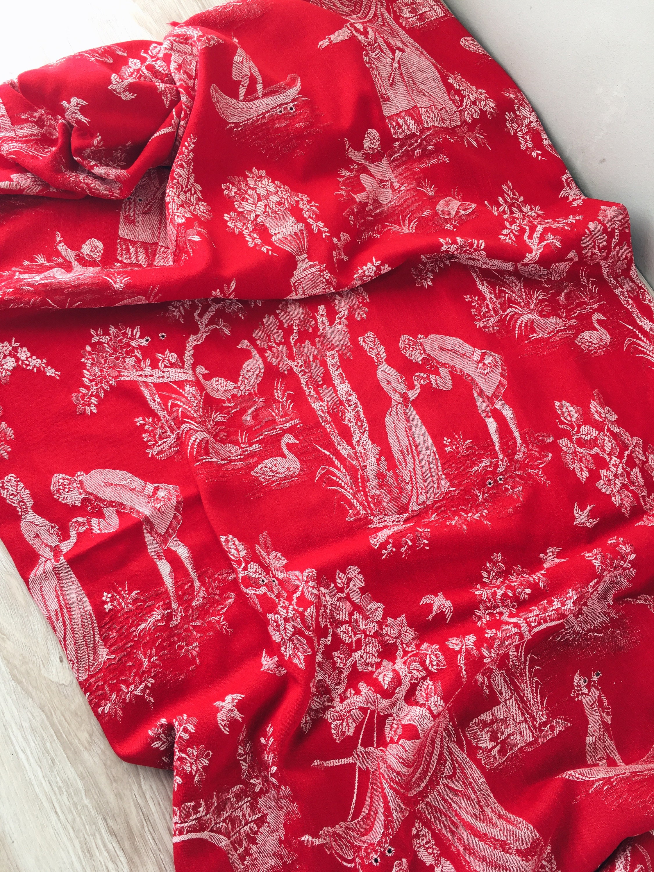 59インチ×66インチ 美しい1930年代アンティークティッキング フレンチ