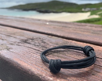 Handmade Rope Ankle Bracelet - Custom Nautical Colors, Adjustable Knot