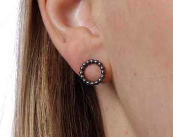 LINN Sterling Silver Circle Earrings – Handmade by Lovisa | Minimalist Jewelry Gift for Her, Wedding, Birthday, Anniversary