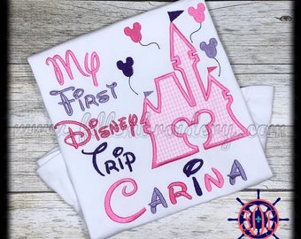 First Disney Trip, First Disney Trip, Disney Shirt, Disney Vacation, My 1st Disney Trip, Disney Trip Shirt, Disney Applique Shirt