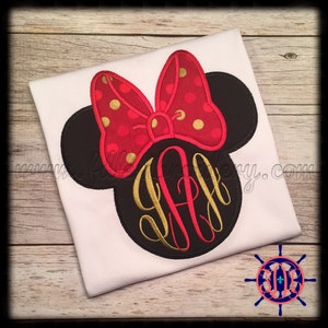 Miss Mouse Christmas Applique Shirt, Red and Gold Miss Mouse Applique Shirt