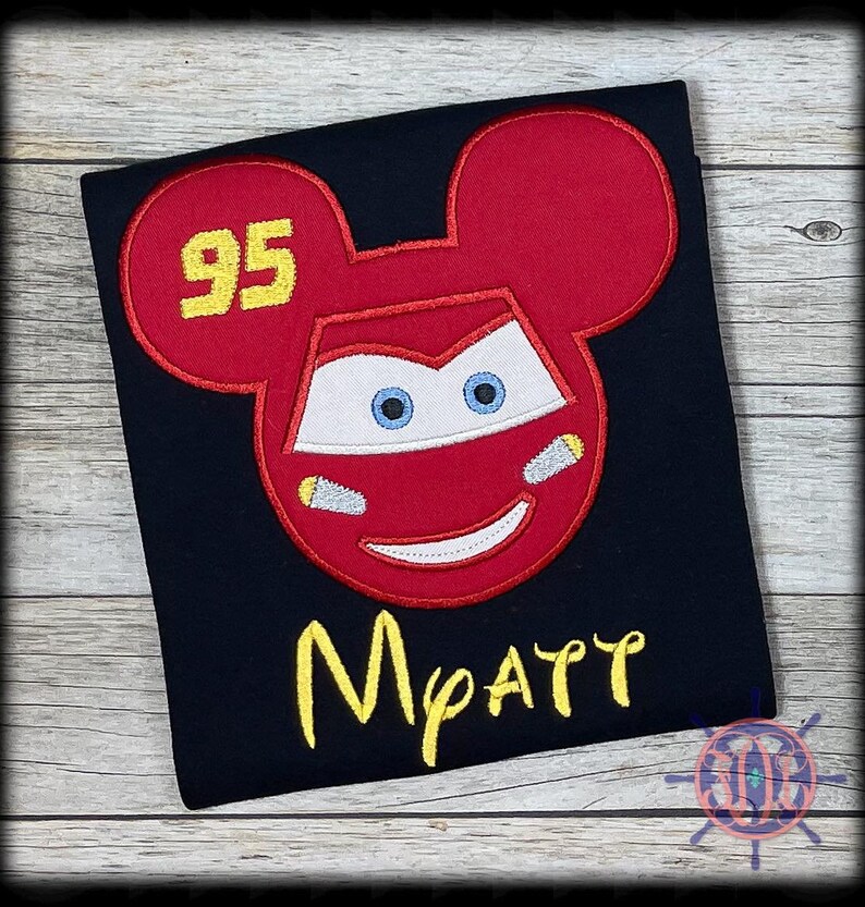 Cars Mouse Applique Shirt Mcqueen Applique Shirt Race Car Etsy
