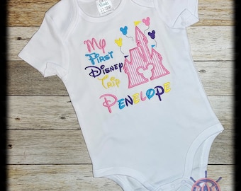 First Disney Trip, Baby's First Disney Trip, Disney Shirt, Disney Vacation, My 1st Disney Trip, Disney Trip Shirt, Disney Applique Shirt