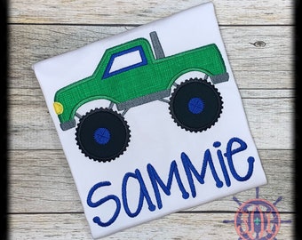 Monster Truck Shirt, Truck Shirt, Truck Appliqué Shirt