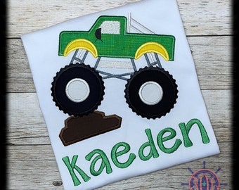 Monster Truck Shirt, Truck Shirt, Truck Appliqué Shirt