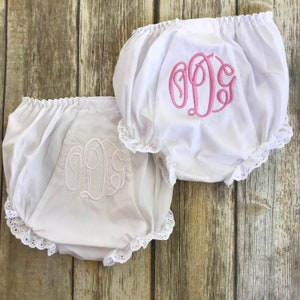 Monogrammed Baby Diaper Cover, Baby Girl Personalized Bloomers