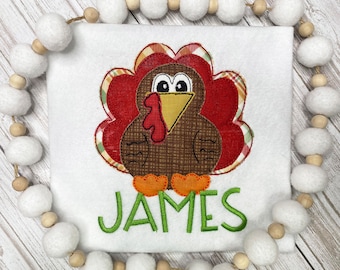 Personalized Turkey Shirt: Boys Thanksgiving Tee, Toddler and Kids