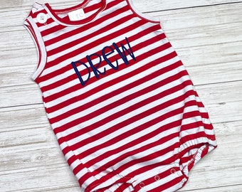 Personalized Baby Bubble: Monogrammed Summer Outfit