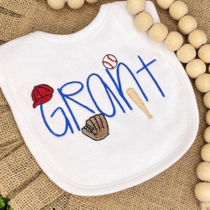 Baseball Bib for Baby / Personalized Bib / Baby Shower Gift / Baseball Baby Gift