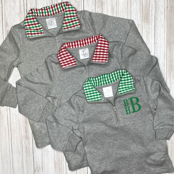 Personalized Christmas Pullover: Seersucker Quarter Zip Jacket