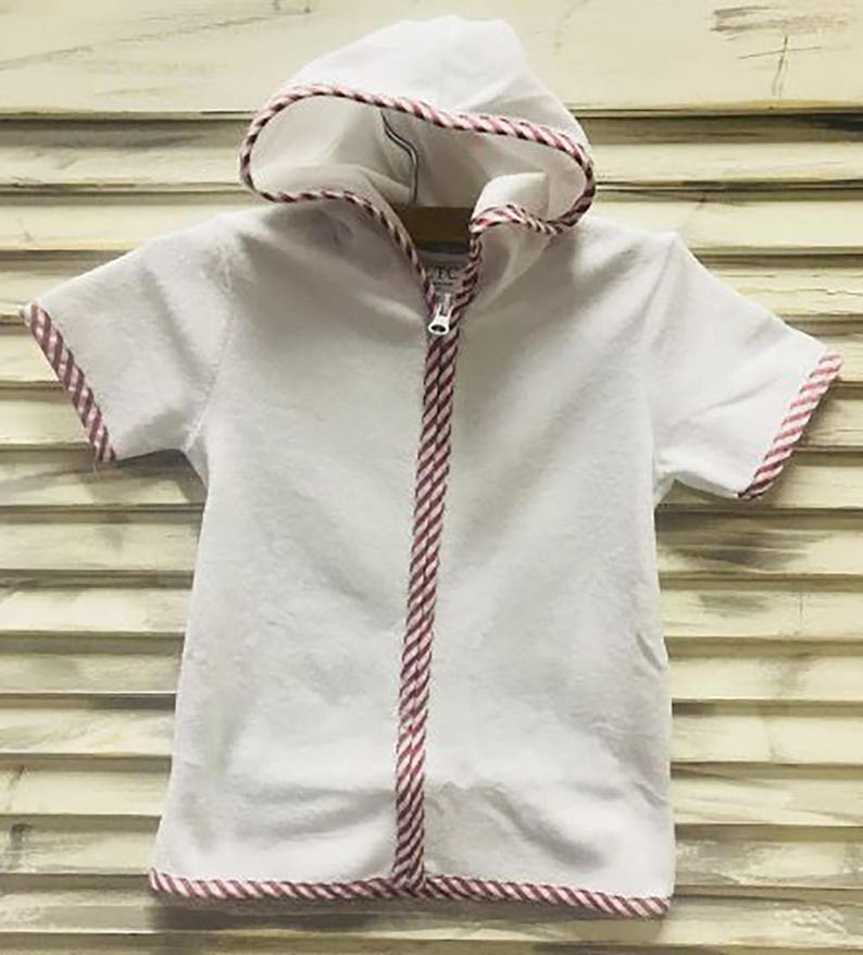 boys beach cover up Boys Monogrammed Seersucker Swim Trunks and Coverup Personalized toddler swim suit seersucker swimsuit coverup
