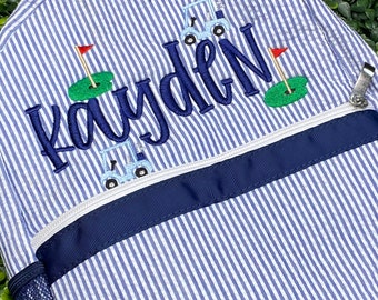 Personalized Golf Backpack: Embroidered Name, Toddler or Full Size
