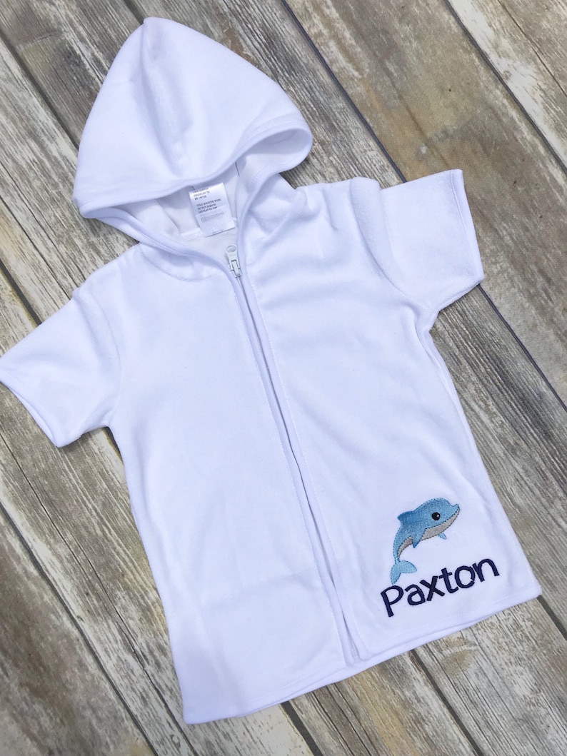 Boys Beach Cover Up Personalized Swim Suit Cover Up Full Zip Etsy