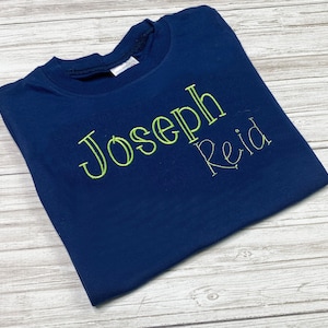 Boys Personalized Embroidered Name T-shirt: Toddler Gift