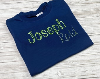 Boys Personalized Embroidered Name T-shirt: Toddler Gift