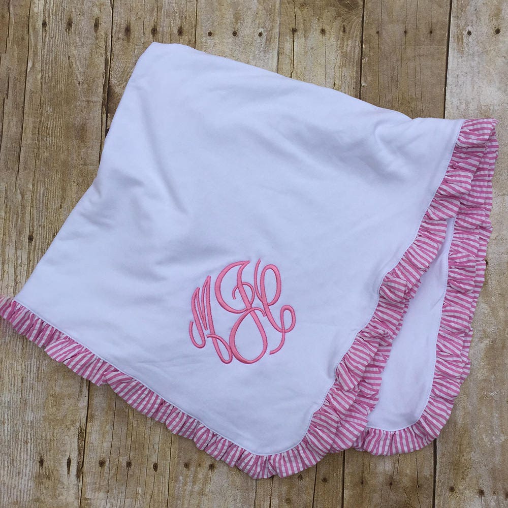 Magnolia Baby Ruffle Receiving Blanket