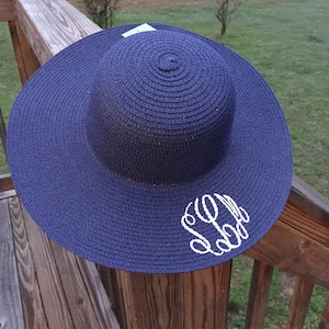 Monogrammed Floppy Sun Hat: Personalized Beach or Gardening Hat
