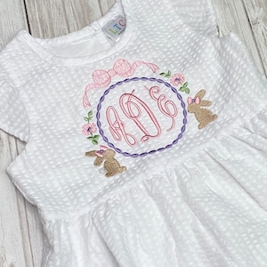 Girls Easter Dress / Monogrammed Seersucker Dress for Easter / Easter Dress for Toddler / Personalized Easter Dress / Gift for Girl