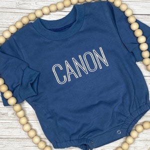 Personalized Baby Bubble Romper: Embroidered Organic Cotton Sweatshirt