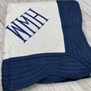 Monogrammed Baby Quilt: Heirloom Cotton Crib Blanket