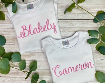 Personalized Ruffle Shirt: Monogrammed Toddler Girl T-Shirt