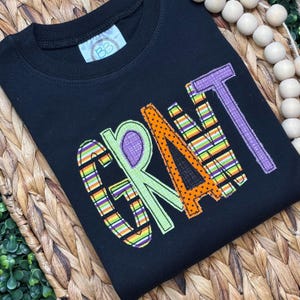 Kids Personalized Halloween Shirt | Custom Embroidered Shirt | Toddler & Child Halloween Outfit | Boys Girls Fall Shirt with Name