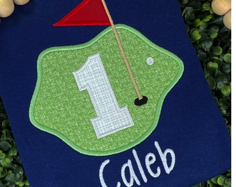 Personalized Boys Golf Birthday Shirt: Applique Number Tee