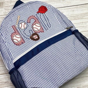 Childs Baseball Backpack / Personalized Baseball Bookbag / Toddler Backpack / Full Sized Backpack / Gift for Boy / Toddler Gift / Custom