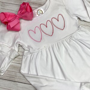 Girls&#39; Valentine&#39;s Day Ruffle Dress: Sketch Heart Cotton Outfit