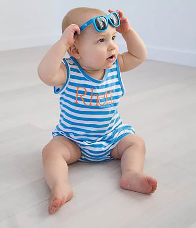 Monogrammed Baby Romper Baby Bubble Baby Boy Romper Baby Etsy
