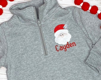 Personalized Childs Santa Pullover: Christmas Quarter Zip Sweatshirt