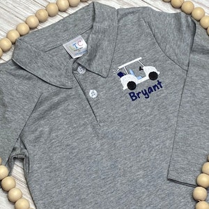 Kids Golf Shirt / Personalized Childs Golf Cart Polo / Boys Golf Collar Shirt / Toddler Polo Shirt / Gift for Boy / Christmas Gift