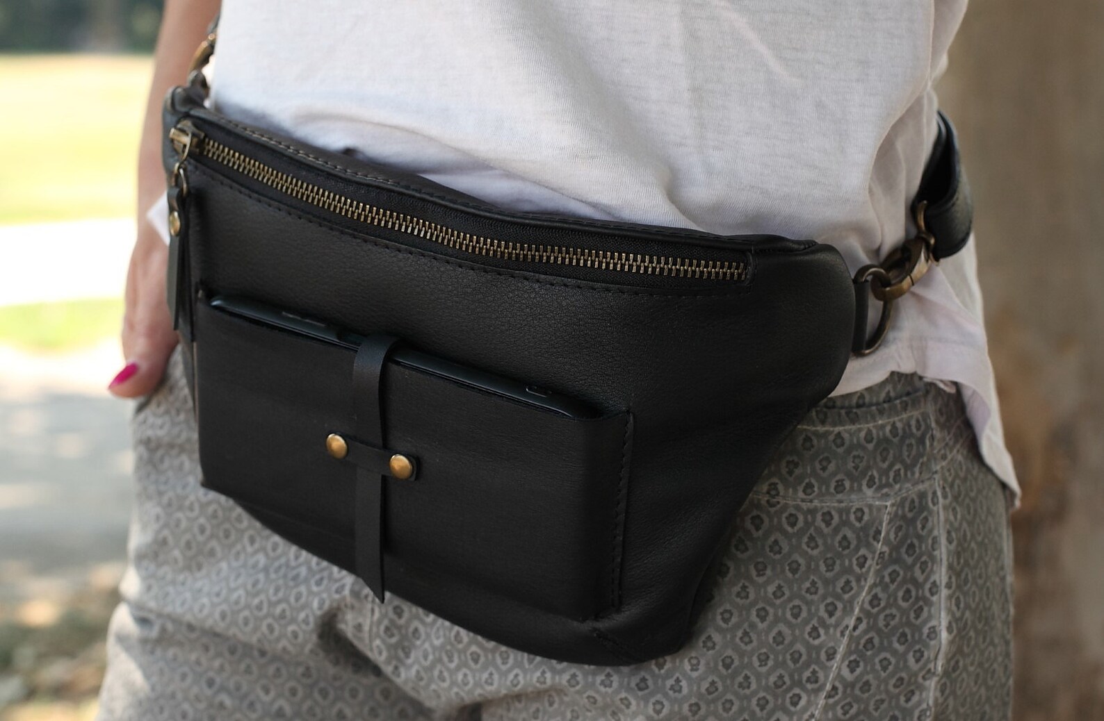 Fanny Pack Leather Waist Bag Black Leather Waisttravel Bag - Etsy