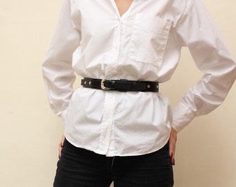 Women black leather belt, Waist belt leather