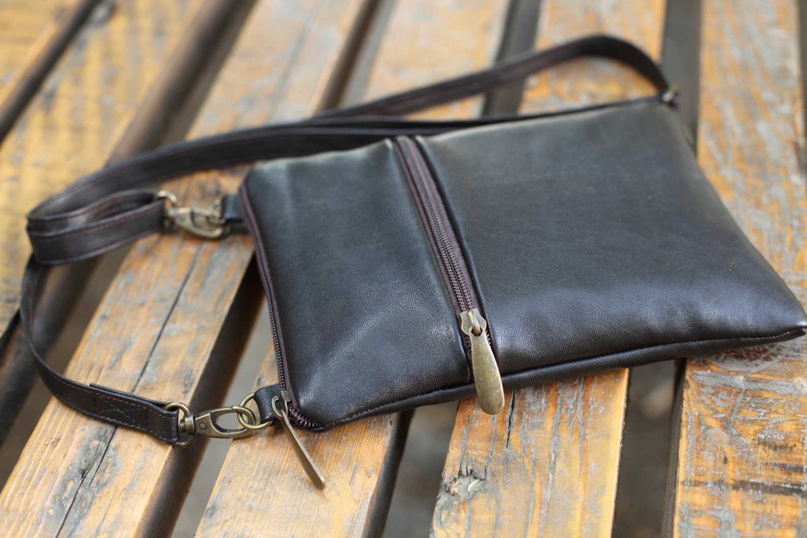 Crossbody Leather Brown Bag / Iphone X Crossbody Bag /travel Etsy