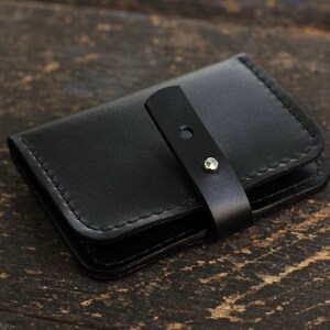 Cartera pequeña de piel negra, Tarjetero, Monedero monedero