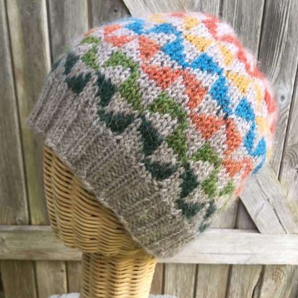 Topsy Turvy: PDF Knitting Pattern - Pinwheel Hat/Beanie - Top Down - Seamless - Stashbuster Pattern - In The Round