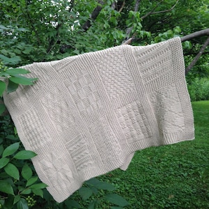 PDF Knitting Pattern: Knit Sampler Baby Blanket