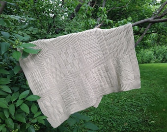 PDF Knitting Pattern: Knit Sampler Baby Blanket