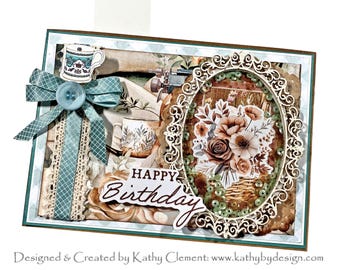 A Birthday Bouquet Handmade Shaker Card