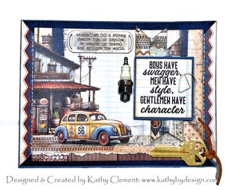 I'm Not Old I'm Classic Masculine Car Lover Greeting Card with Gift Card Pocket