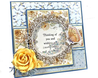 Handmade Sympathy Card with Shaker Frame