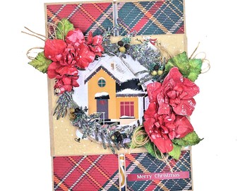 Home for the Holidays Double Gatefold Card with Decorative Belly Band
