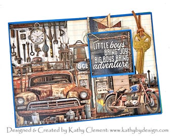Fun Masculine Card with Wiper Motion for Vintage Car Lovers