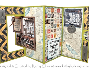 Vintage Car Lover Swing Card with Gift Card Pocket