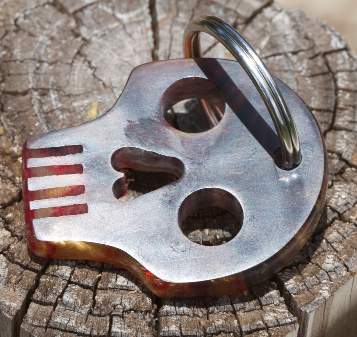 Hand made skull key ring Etsy